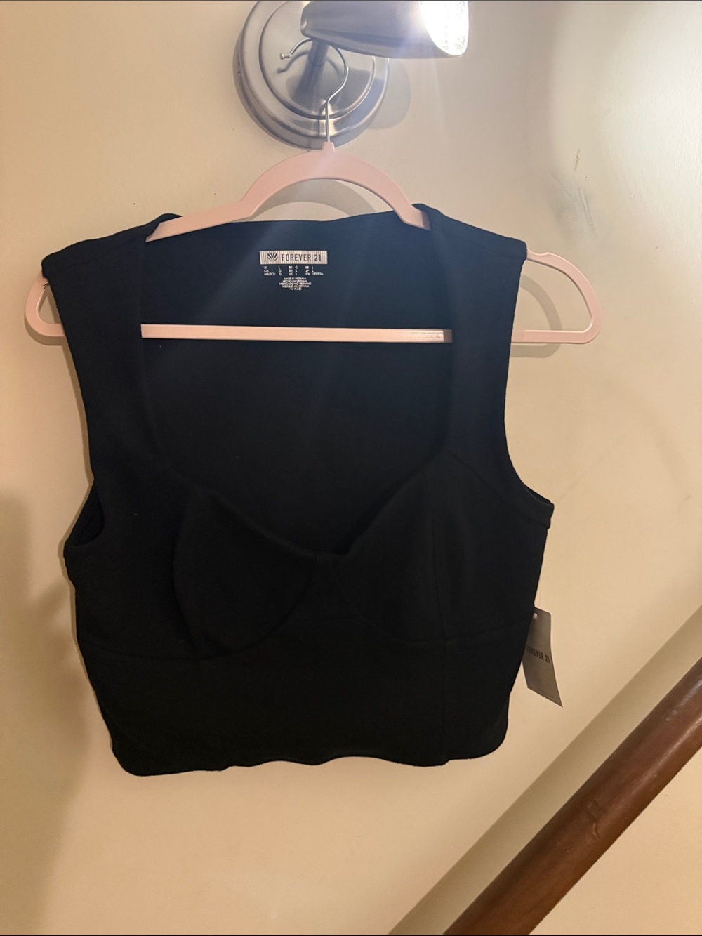 Forever 21 Black Structured Cropped Tank